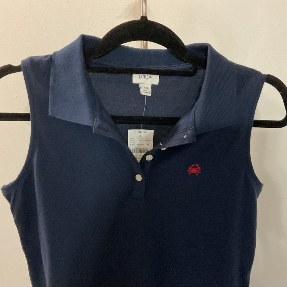 J.Crew Navy Polo Sleeveless Polo Size XS - Picture 5 of 7